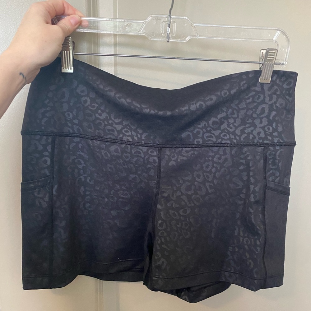 CVG black leopard shorts
